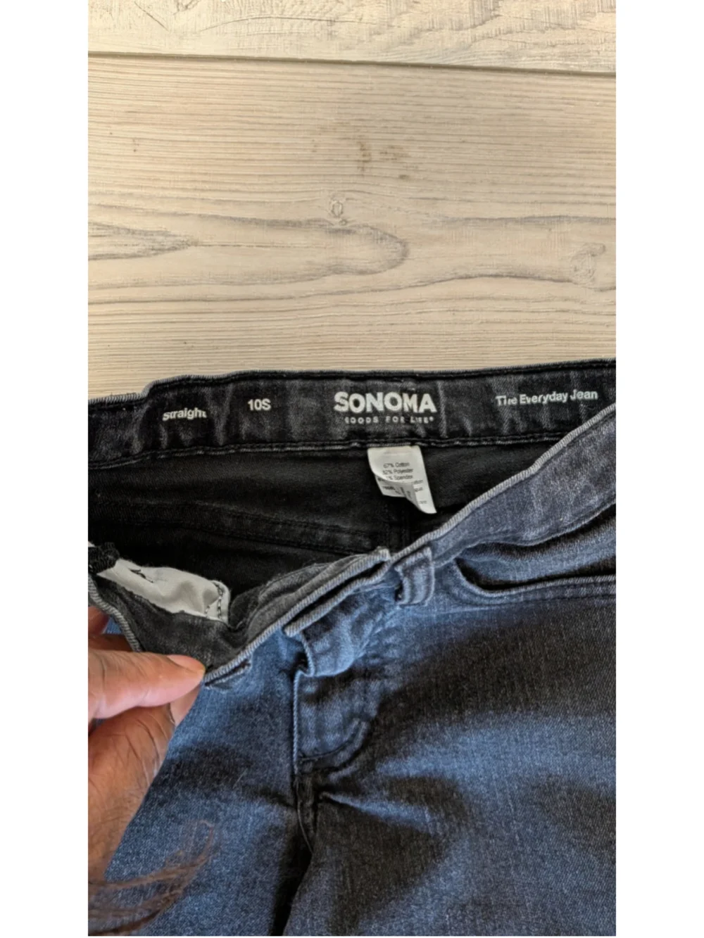 Sonoma Goods For Life The Everyday Straight Black Wash Stretch Cropped Jean 10S